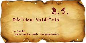 Márkus Valéria névjegykártya
